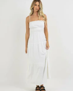 Linen Blend|Dresses*Mooloola Josephine Maxi Dress White