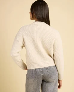 Jackets & Coats*Into Fashions Junie Zip Knit Natural