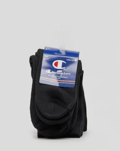 Socks & Accesories*Champion Junior Boys' Medium Sport C Logo Crew Socks 3 Pack Black