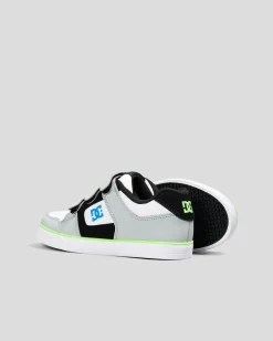 Sneakers*DC Shoes Junior Boys' Pure V Shoes Grey/black/green