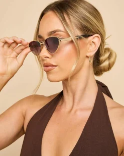 Sunglasses*Indie Eyewear Juniper Sunglasses Gold/smk