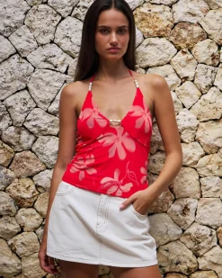 Tops*Mooloola Juno Halter Top Red