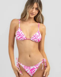 Bikinis*Kaiami Juno Tie Side Bikini Bottom White/pink