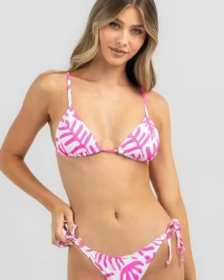 Bikinis*Kaiami Juno Triangle Bikini Top White/pink