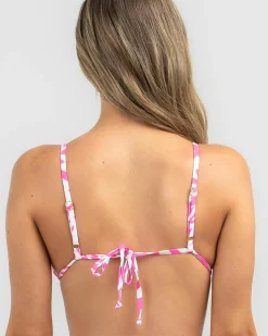 Bikinis*Kaiami Juno Triangle Bikini Top White/pink