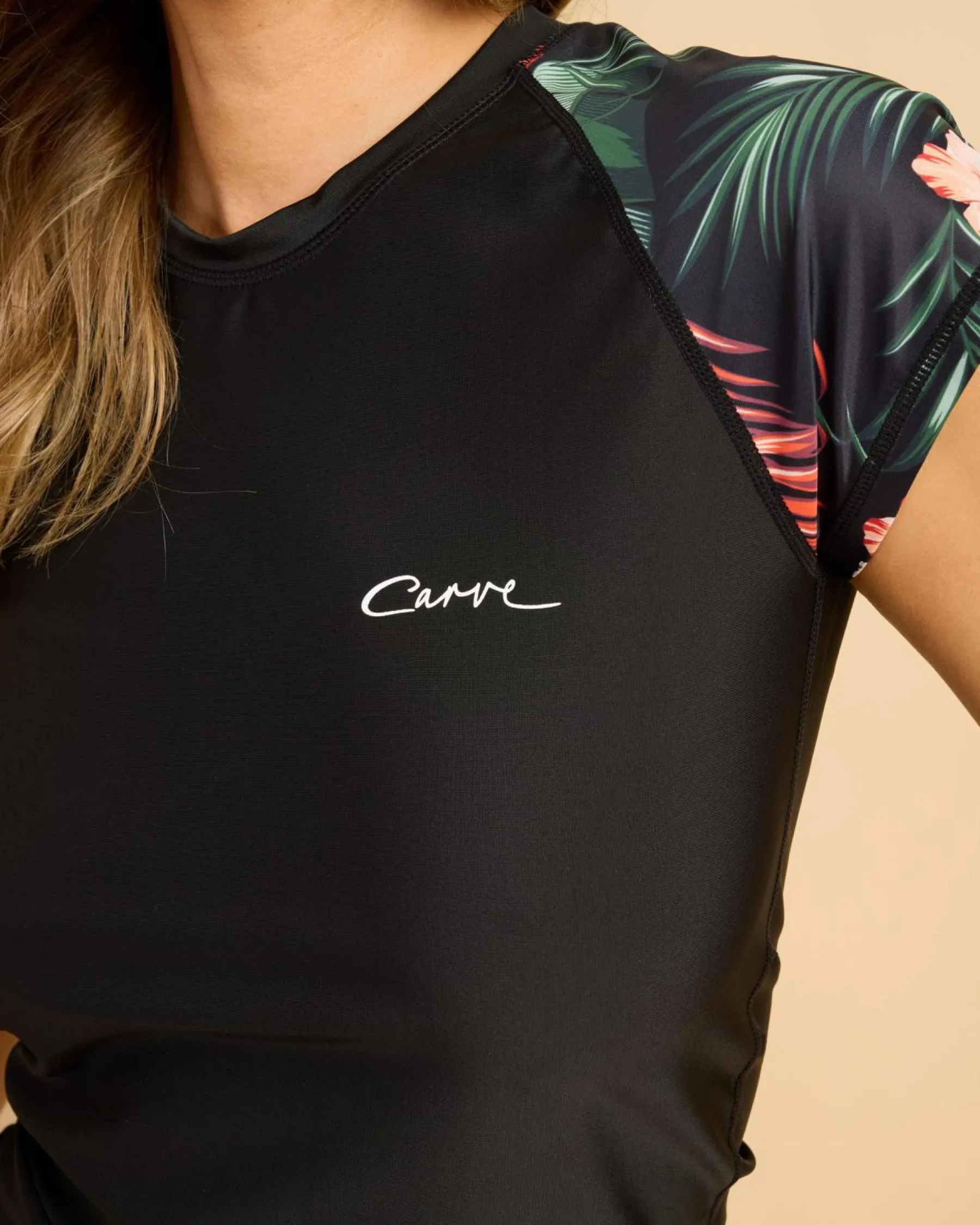Rash Vests*Carve Kaia Cap Sleeve Rash Vest Black/floral