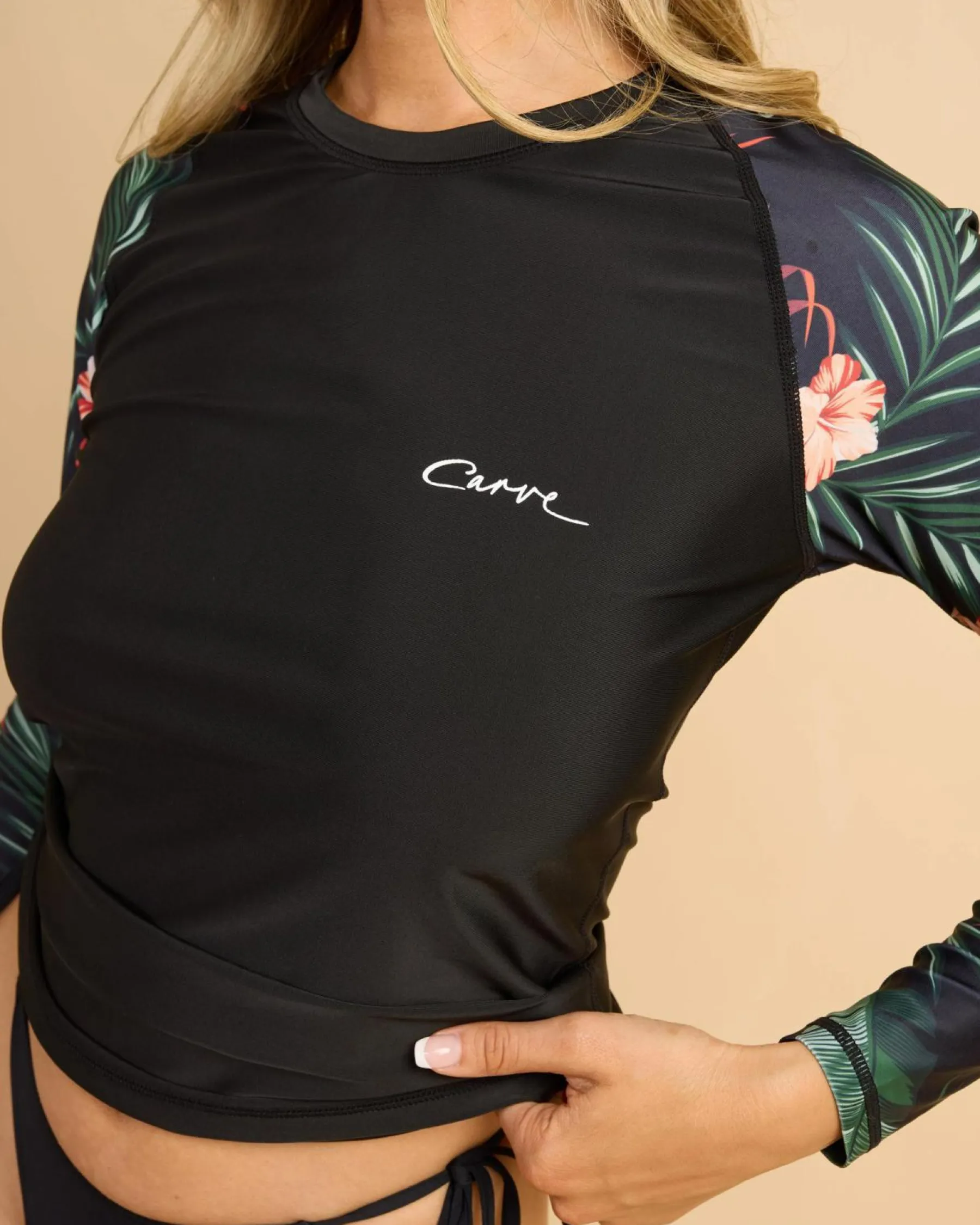 Rash Vests*Carve Kaia Long Sleeve Rash Vest Black/foral