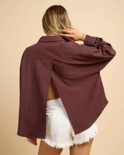 Tops*Mooloola Keaton Shirt Espresso