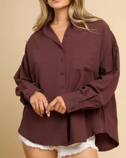 Tops*Mooloola Keaton Shirt Espresso