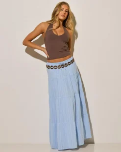 Bottoms*Mooloola Keeley Maxi Skirt Baby Blue