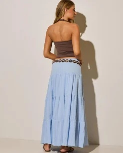 Bottoms*Mooloola Keeley Maxi Skirt Baby Blue