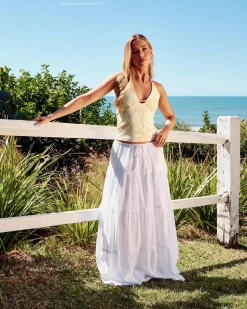 Bottoms*Mooloola Keeley Maxi Skirt White