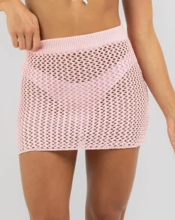 Sarongs*Kaiami Keira Crochet Cover Up Baby Pink