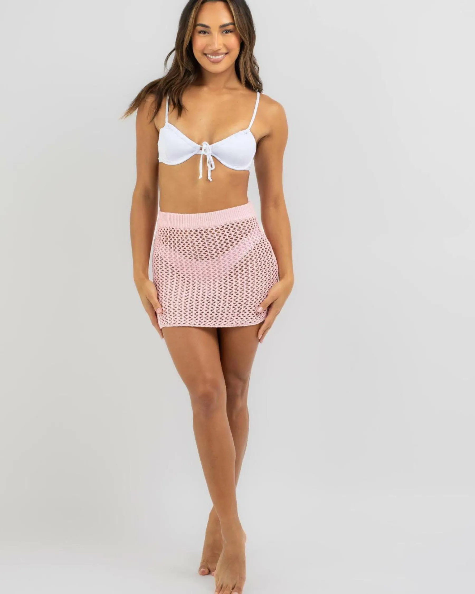 Sarongs*Kaiami Keira Crochet Cover Up Baby Pink