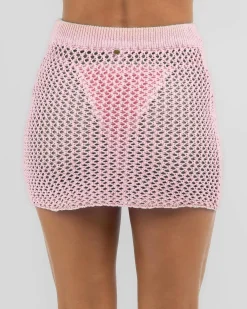 Sarongs*Kaiami Keira Crochet Cover Up Baby Pink