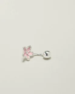 Jewelry*Karyn In LA Kelsey Frangipani Belly Ring Silver/pink