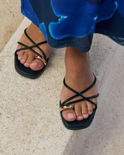 Sandals*Ava And Ever Kelsey Slide Sandals Black