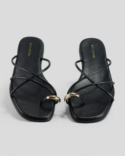 Sandals*Ava And Ever Kelsey Slide Sandals Black