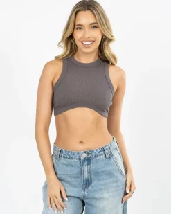Tops*Ava And Ever Kendra Ultra Crop Top Slate