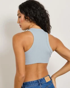 Tops*Ava And Ever Kendra Ultra Crop Top Steel Blue