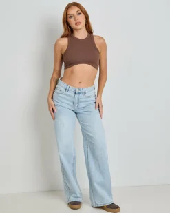 Tops*Ava And Ever Kendra Ultra Crop Top Espresso