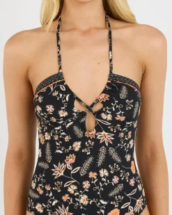 One Pieces*Roxy Kerala One Piece Swimsuit Anthracite Kerala Border
