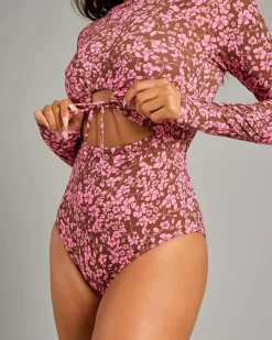 Surf|Wetsuits & Surfsuits*Roxy Kerlina Long Sleeve Surfsuit Tiramisu Kerlina Border