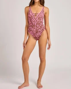 One Pieces*Roxy Kerlina One Piece Swimsuit Tiramisu Kerlina Border