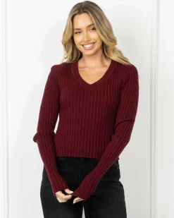 Khloe Long Sleeve Knit Top Women Knitwear|Jumpers & Hoodies