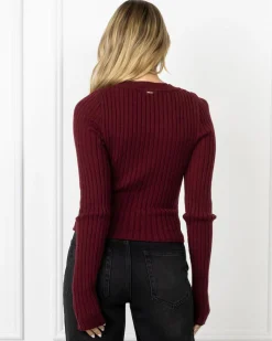 Khloe Long Sleeve Knit Top Women Knitwear|Jumpers & Hoodies