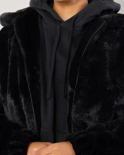Jackets & Coats*Ava And Ever Kick On Faux Fur Jacket Black