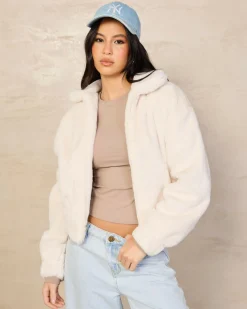 Outlet Kick On Faux Fur Jacket Women Jackets & Coats