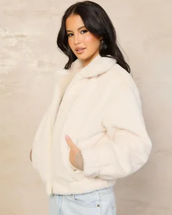 Outlet Kick On Faux Fur Jacket Women Jackets & Coats