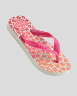 Flip Flops*Havaianas Kids' Flores Thongs White/pink Flux