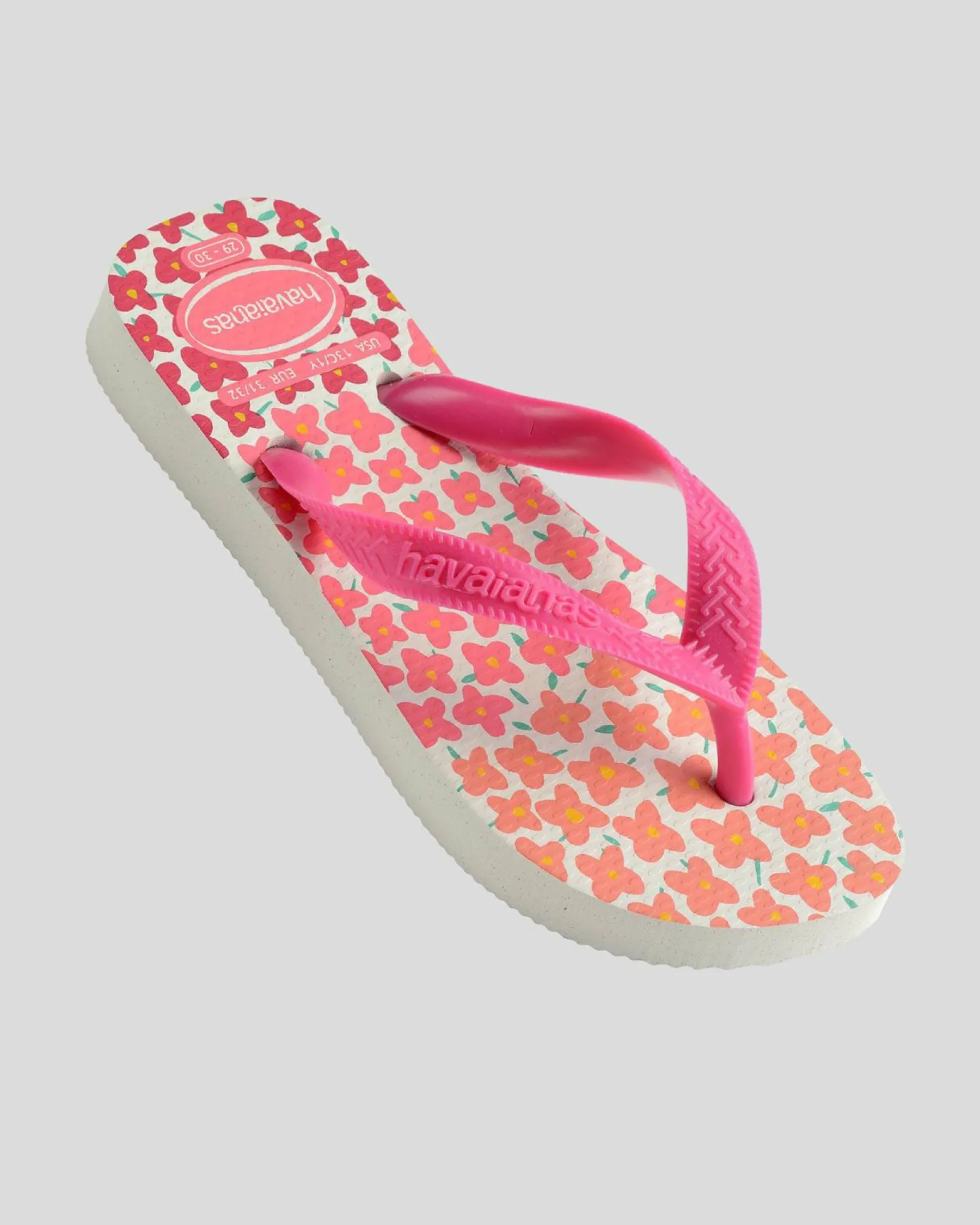 Flip Flops*Havaianas Kids' Flores Thongs White/pink Flux