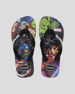 Flip Flops & Sandals*Havaianas Kids' Marvel Thongs Black