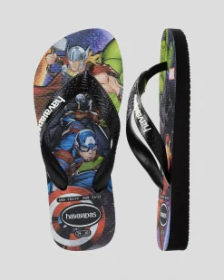 Flip Flops & Sandals*Havaianas Kids' Marvel Thongs Black