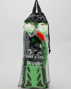 Surf|Surf*Land & Sea Sports Kids' Nipper Junior Snorkel & Fin Set Lime