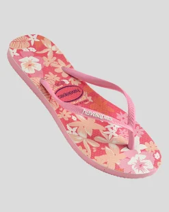 Flip Flops*Havaianas Kids' Slim Ditsy Bloom Thongs Pink