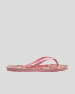 Flip Flops*Havaianas Kids' Slim Ditsy Bloom Thongs Pink