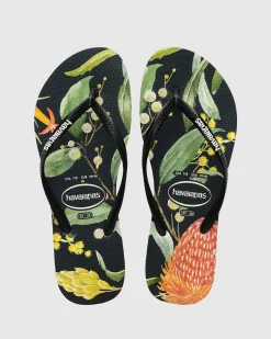 Discount Kids' Slim Fauna Bush Flower Thongs Kids Flip Flops