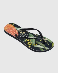 Discount Kids' Slim Fauna Bush Flower Thongs Kids Flip Flops