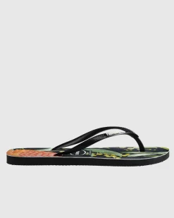 Discount Kids' Slim Fauna Bush Flower Thongs Kids Flip Flops