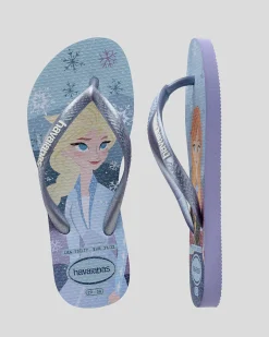 Flip Flops*Havaianas Kids' Slim Frozen Princess Thongs Lilac Breeze