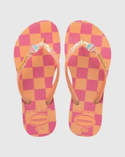 Flip Flops*Havaianas Kids' Slim Glitter Thongs Peach