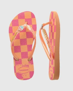 Flip Flops*Havaianas Kids' Slim Glitter Thongs Peach
