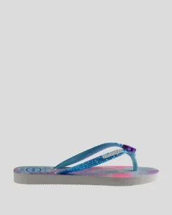 Flip Flops*Havaianas Kids' Slim Glitter Thongs Pink White/blue Water