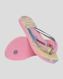 Flip Flops*Havaianas Kids' Slim Glitter Thongs Pink Glow