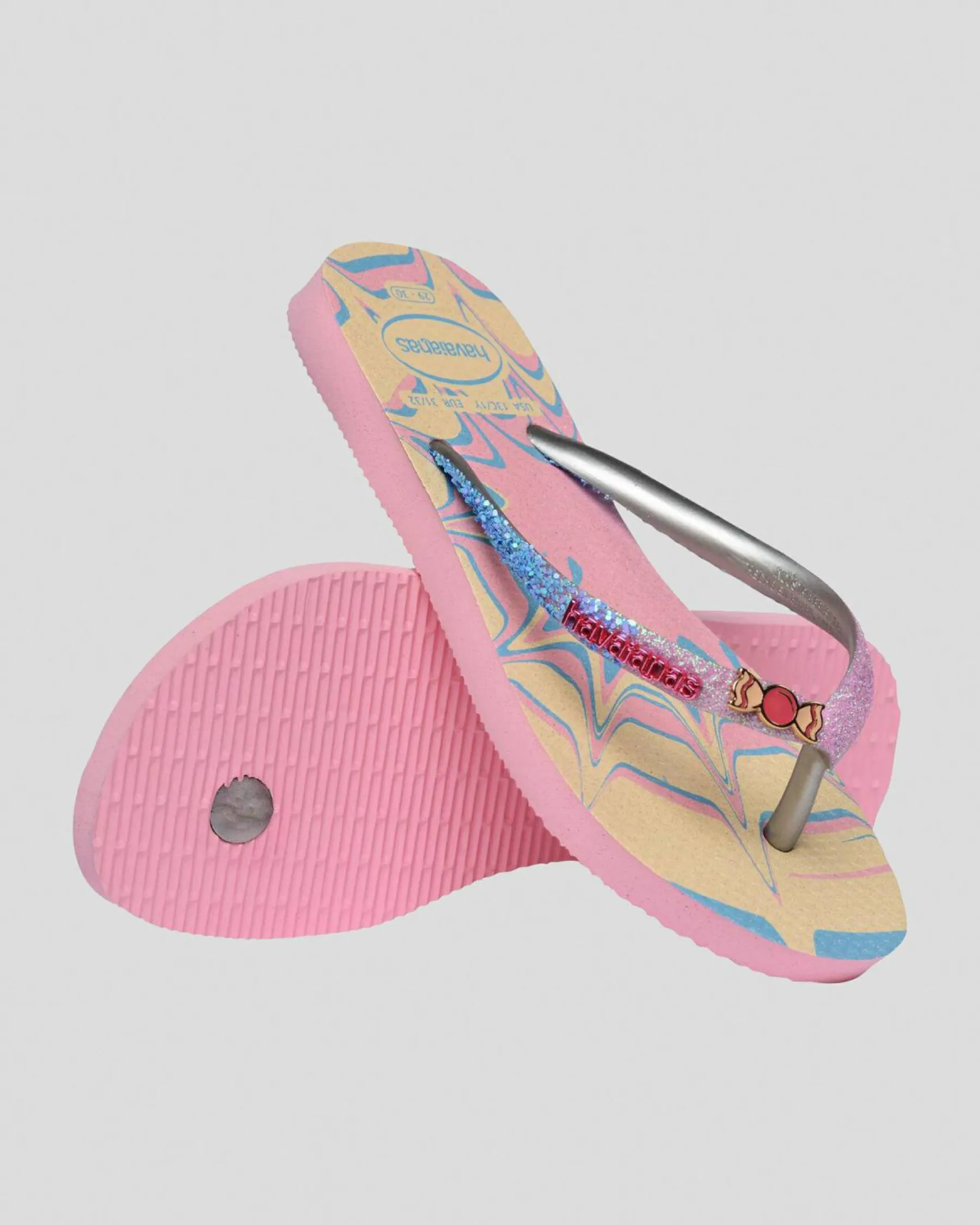 Flip Flops*Havaianas Kids' Slim Glitter Thongs Pink Glow