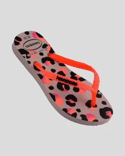 Flip Flops*Havaianas Kids' Slim Glitter Thongs Peony Rose/black